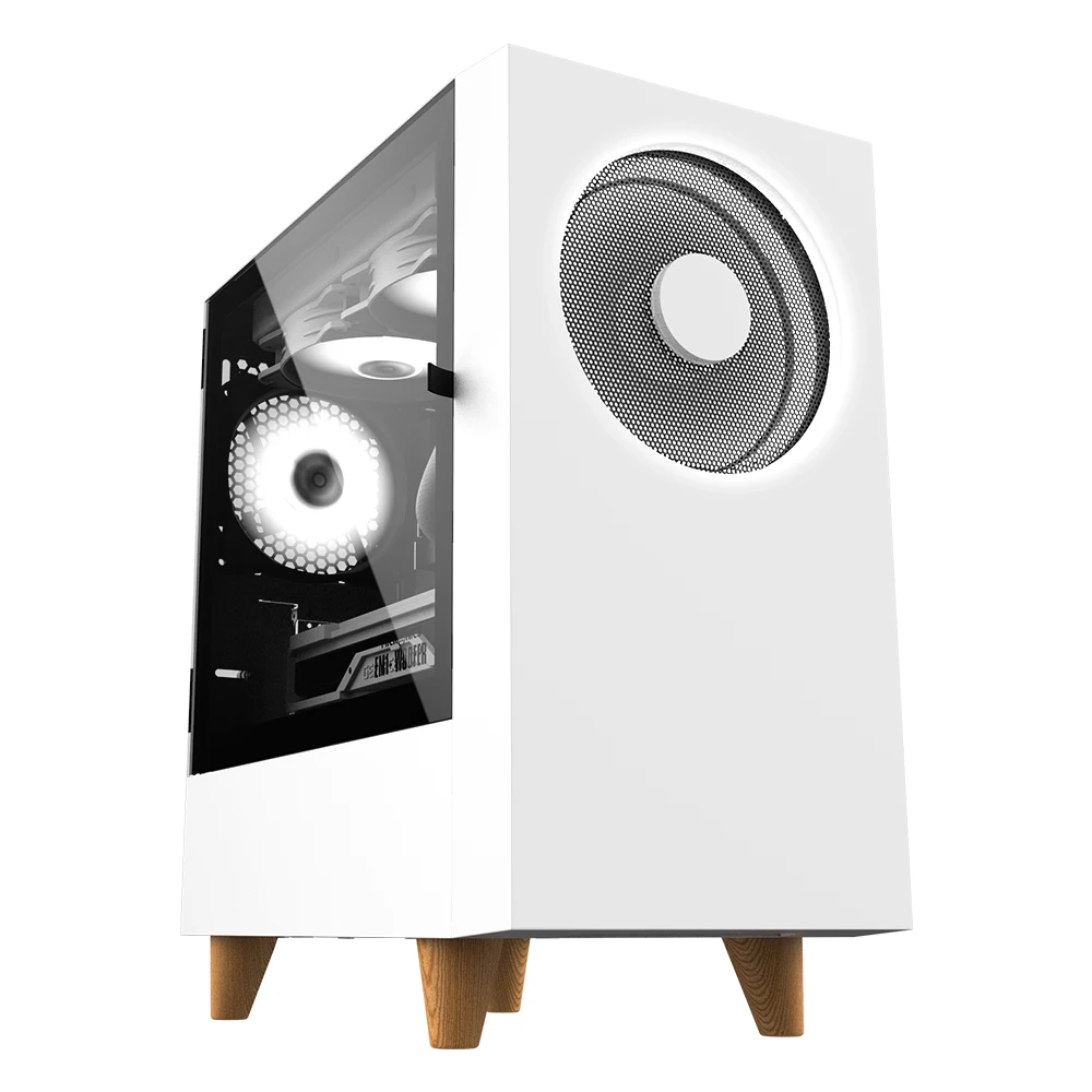 Microx EM1-Woofer reinforced glass (white) PC case