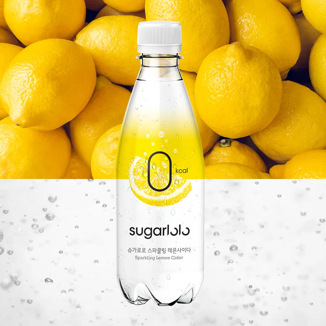 Intake Sugarlolo sparkling zero soda drinks Lemon Cider soda sprite Drink, 350ml, 24 pieces