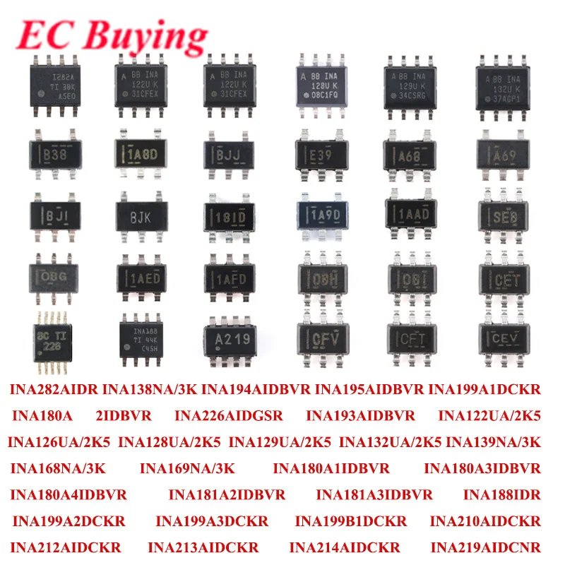 10Pcs/1pc INA282AIDR INA138NA/3K INA194AIDBVR INA195AIDBVR INA199A1DCKR INA180A2IDBVR INA226AIDGSR INA193AIDBVR INA122UA/2K5