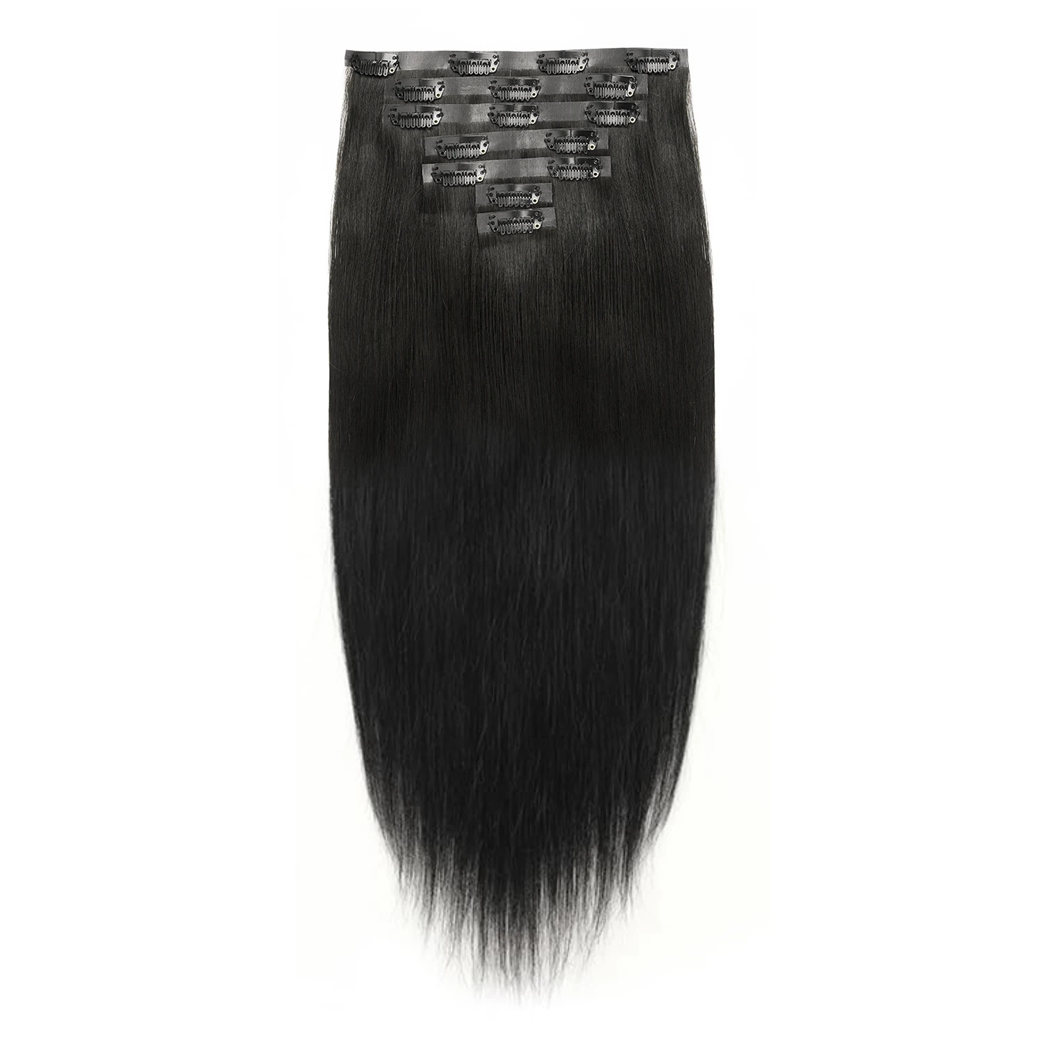 

100% Human Hair Ultra Thin PU Seamless Clip In Extensions 7pcs Straight 18"