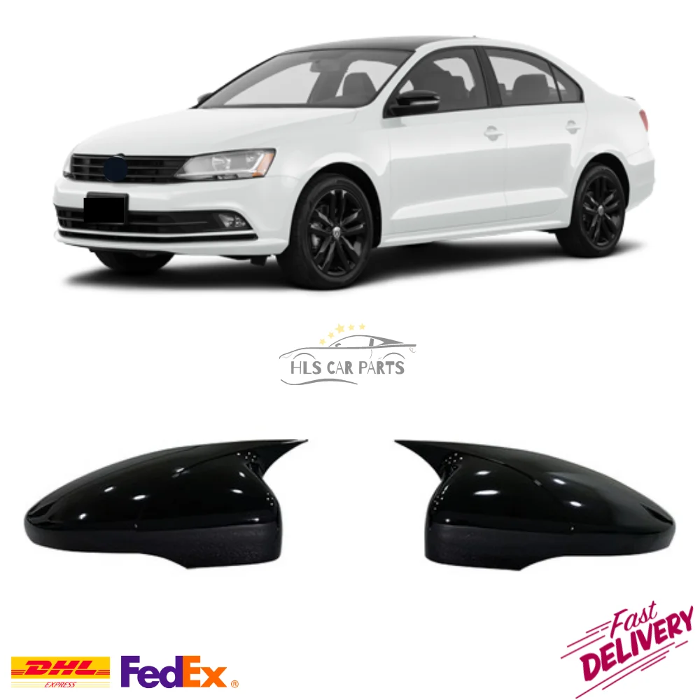 

Bat Side Mirror Cover for VW Jetta MK6 2011-2018 Car Accessories R-Line R32 Piano Black Tuning Sport Batman Exterior Body Design