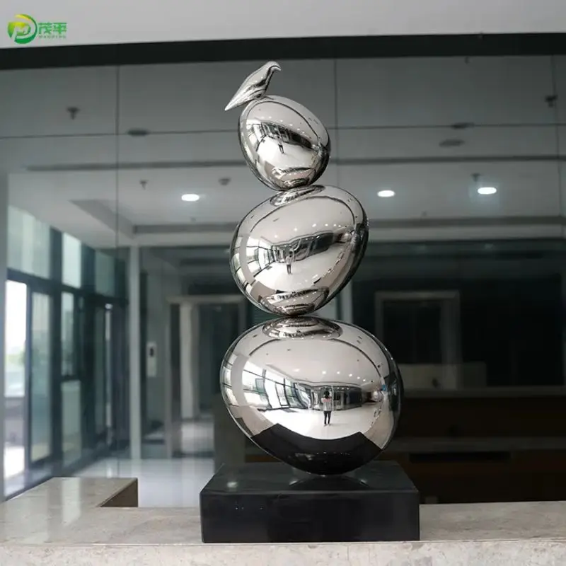 

Modern Style Mirror Polishing Home Decoration Custom Ball Metal Crafts 304 316 Stainless Assembled Spheres Sculpture