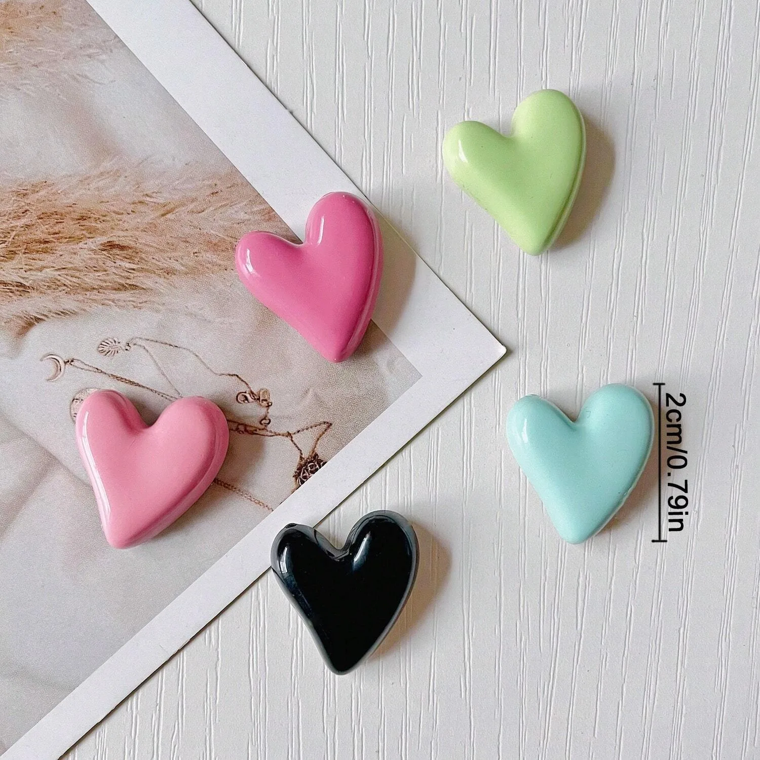 5/10pcs Morandi Colored Heart shaped Refrigerator Magnet, Photo Message Fixed, Home Decoration