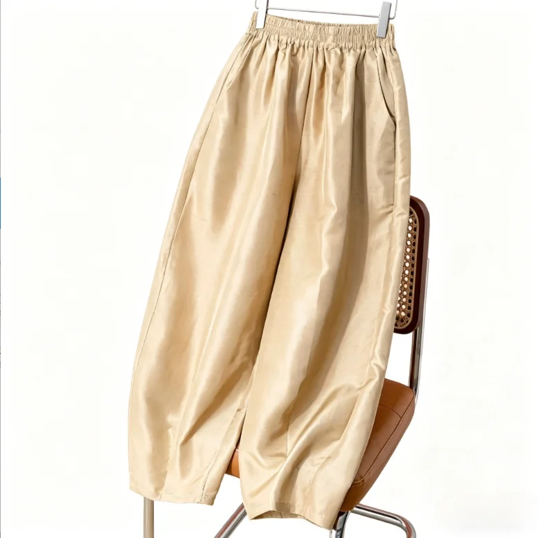 

Шелковые брюки TAJIYANE из 100% натурального шелка тутового шелкопряда, женские повседневные свободные брюки-галифе, летние шелковые штаны, женская одежда 2026