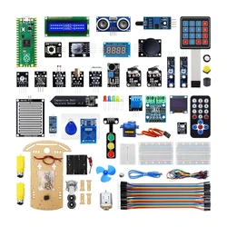 Elecrow Advanced Kit for Pico Raspberry PI Pico RP2040 Pico W Kit 32 Modules 32 Detailed Tutorial 32 Projects Smart Car Kit