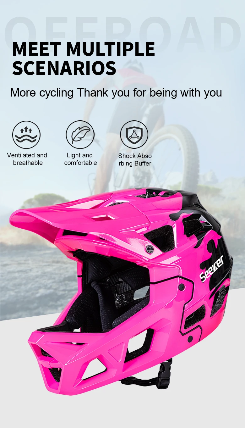 UMUSEEKER Erwachsenen-Mountainbike-Vollvisierhelm, leichter, stoßfester Downhill-Helm, MBT-Fahrrad-Offroad-Schutzhelm – Detail 8