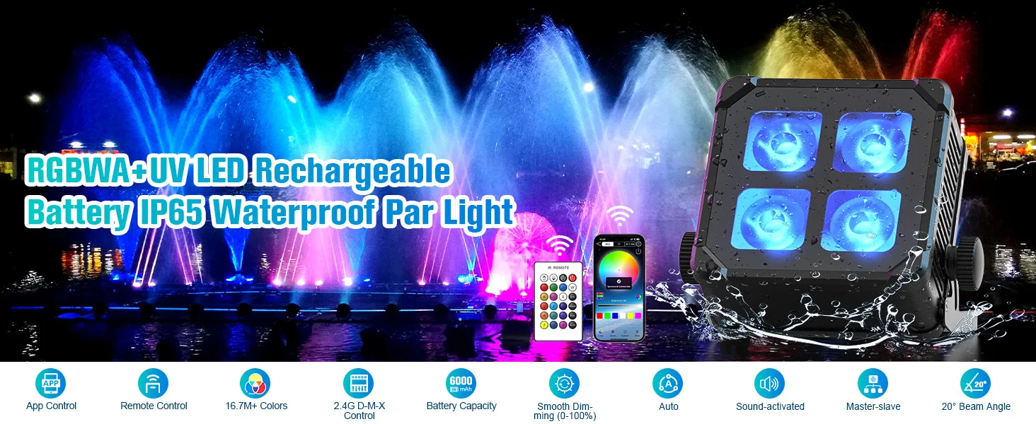 Wireless DMX LED par light main view