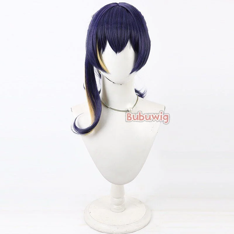 Bubuwig Synthetic Hair Noise Cosplay Wigs Nikke The Goddess of Victory 50cm Long Purple Mixed Blonde Ponytail Wig Heat Resistant