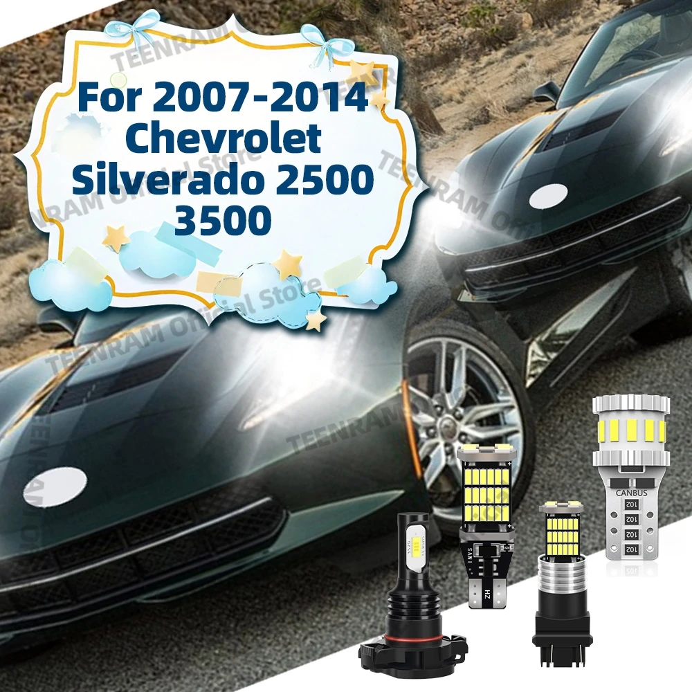 2x Car Fog Lamps 6000K LED Reverse Backup Bulbs For 2007-2014 Chevrolet Silverado 2500 3500 Map Dome License Plate Cargo Lights