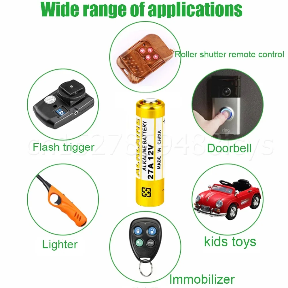 X1 alkaline battery for remote alarm Control 12V, A27, 27A, G27A, MN27, MS27, GP27A, L828, V27GA, ALK27A, A27BP, K27A, VR27, from Spain MARKETPLACEXT