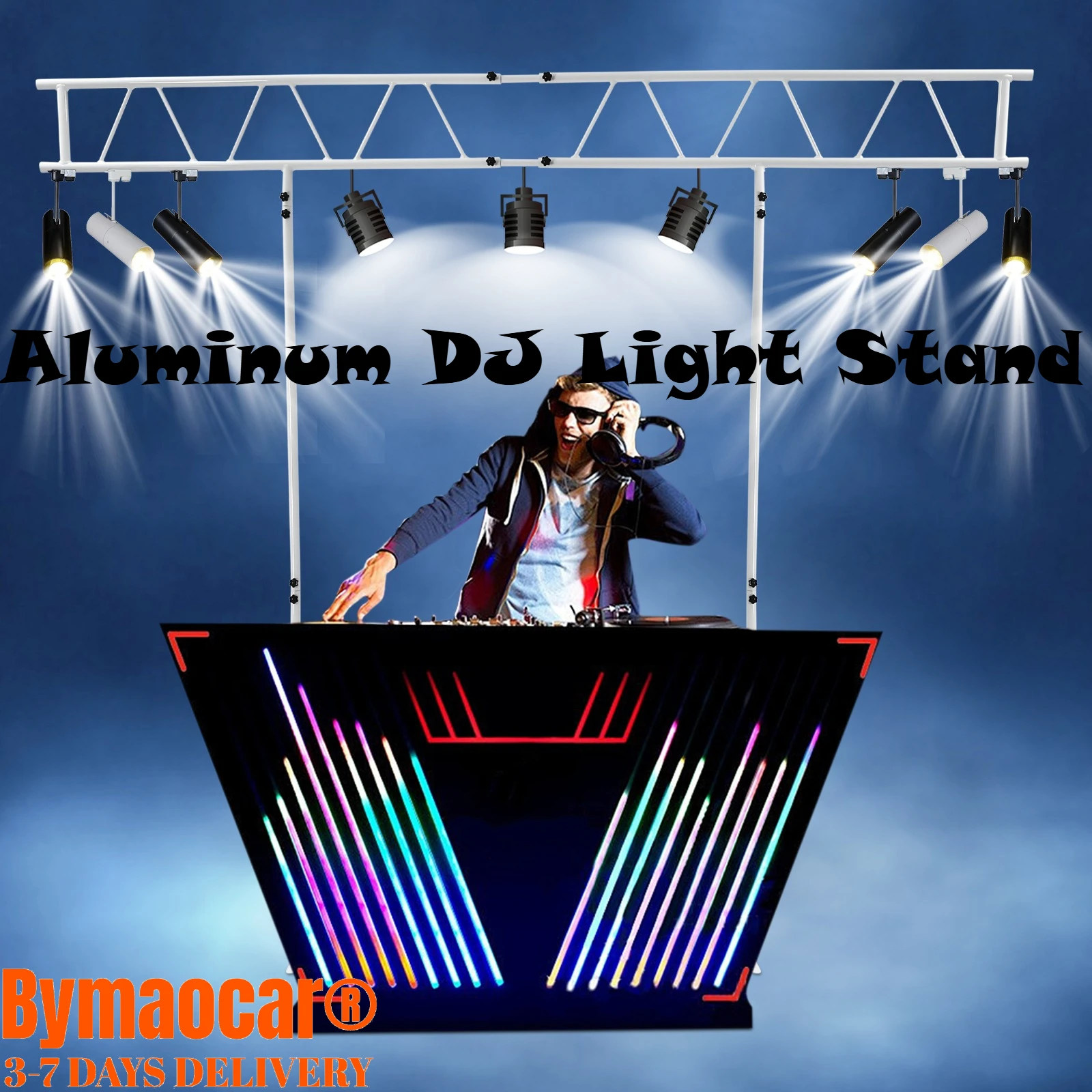 

Aluminum DJ Light Stand, Floor Standing Portable Stage Lighting Truss System Stage Lighting Load 44 Lbs for Mobile Events, Bars
