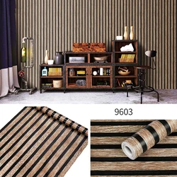 45CM DIY PVC Wood Grain Self-adhesive Wallpaper Desk Cabinet Living Room Background Wall Waterproof Sticker Home Decoration