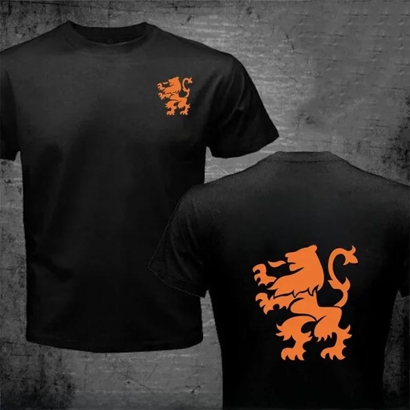 Nederland Nederland Nederland Oranje Nederlandse Leeuw Voetbal 100% Katoen Geek Familie Top Tee Nieuwe Mannen Zomer Tops Casuals T-shirts Hip Hop tops - afbeelding 2
