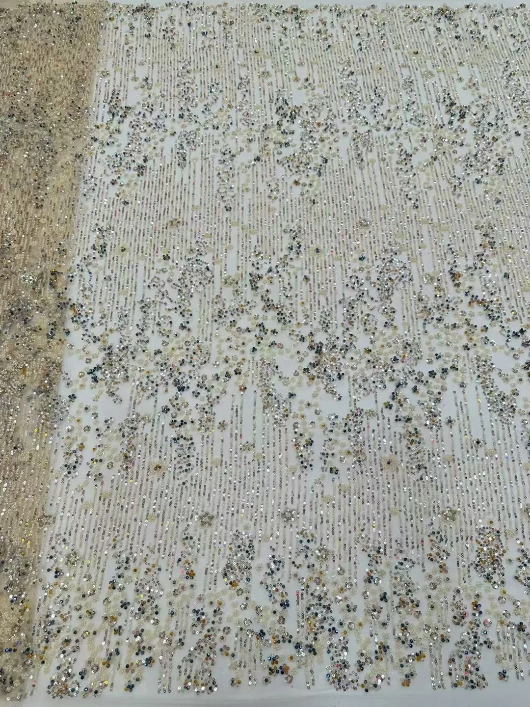 Newest Luxury Heavy Bead Lace High Quality Net African Sequin Lace Fabric Embroidery 2025 Dresses for Wedding Bridal