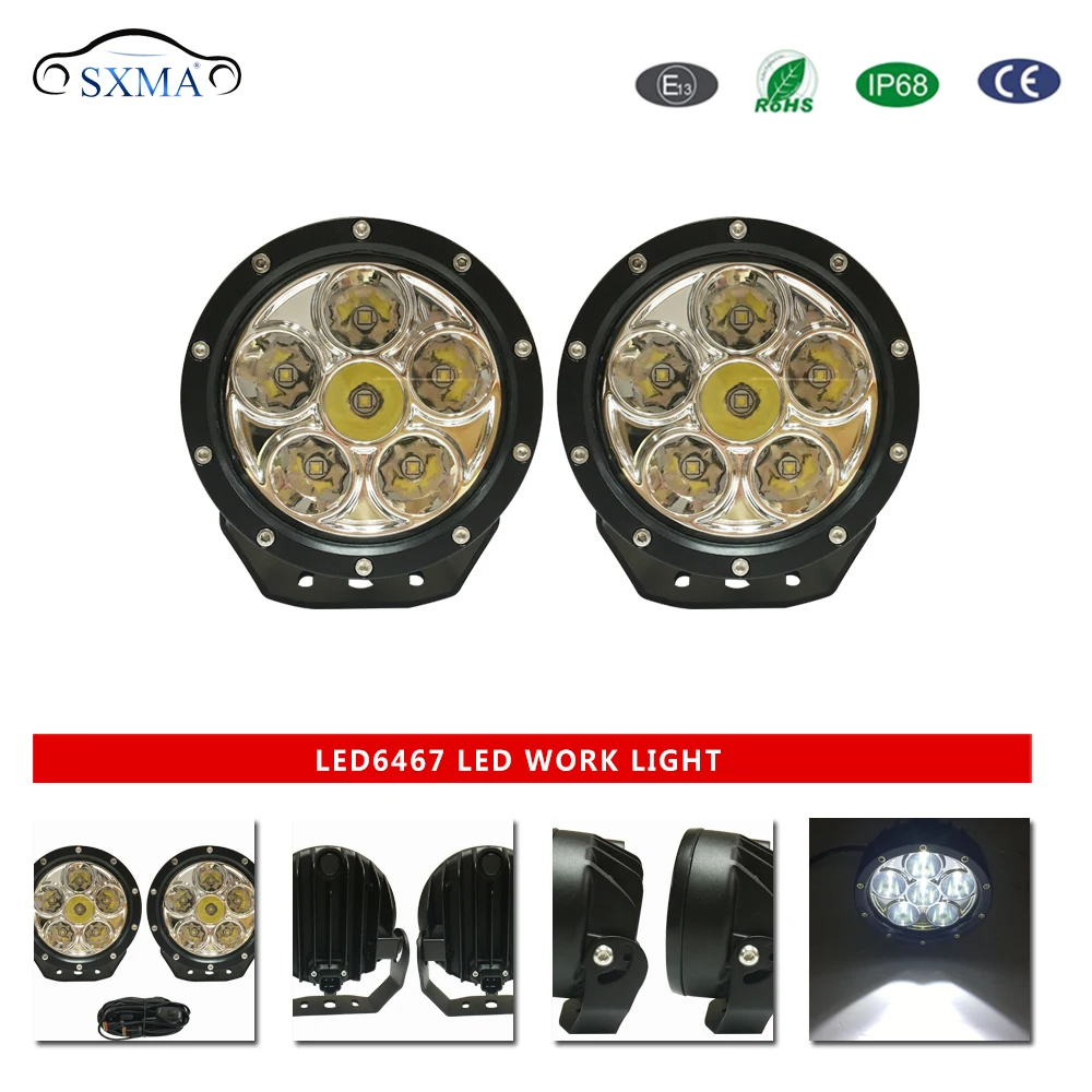 

SXMA 2PCS 5inch 60W LED Work Driving Light Spot Beam Led Lamp High Brightness for Jeep Wrangler JK SUV Pickup Truck OffRoad