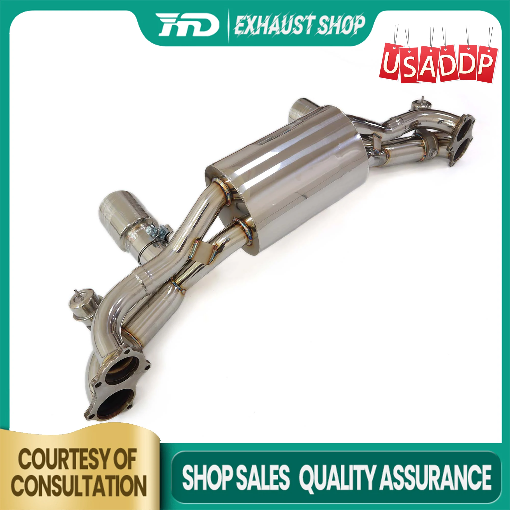 

System Catback for Porsche 718 GT4 Vacuum valve Performance Muffler Customizable Tips Exhaust Stainless steel