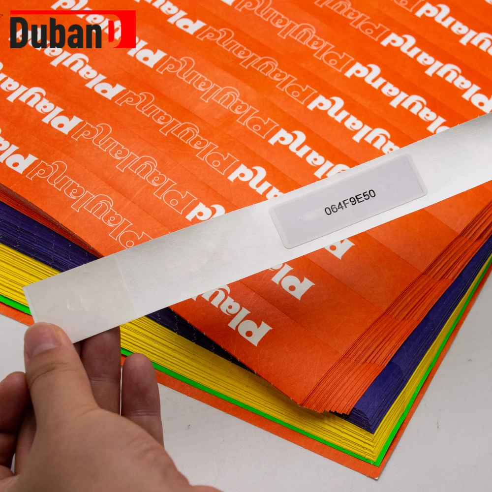 1000pcs RFID Tyvek Paper Wristbands Tear-Resistant Waterproof ,Admission Pass Multicolored Event Ticket , Identification  band