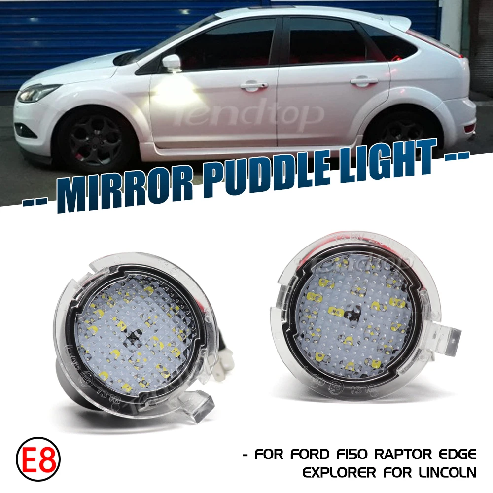 2Pcs LED Under Side Mirror Puddle Light For Lincoln Navigator 3 LS MKZ MKX MKS MKT Mark LT Mercury Sable Montego 3