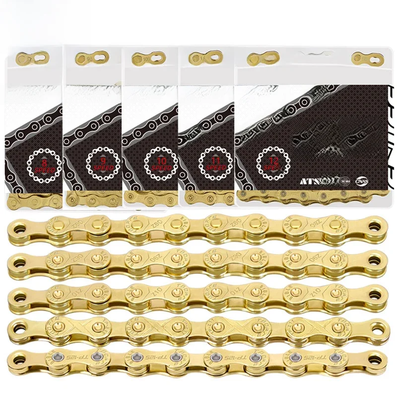 AliExpress enlee ENLEE Mountain Bike Road Bike Chain 8 9 10 11 12-Speed Electroplating Chain Rust-Proof With Magic Buckle