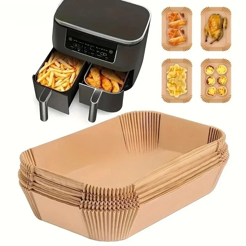 Einweg-Luftfritteusen-Papier, antihaftbeschichtet, für Küche, Backen, Airfryer-Matte, ölbeständig, Mikrowelle, Grillunterlage, Backpapier, Liner-Zubehör