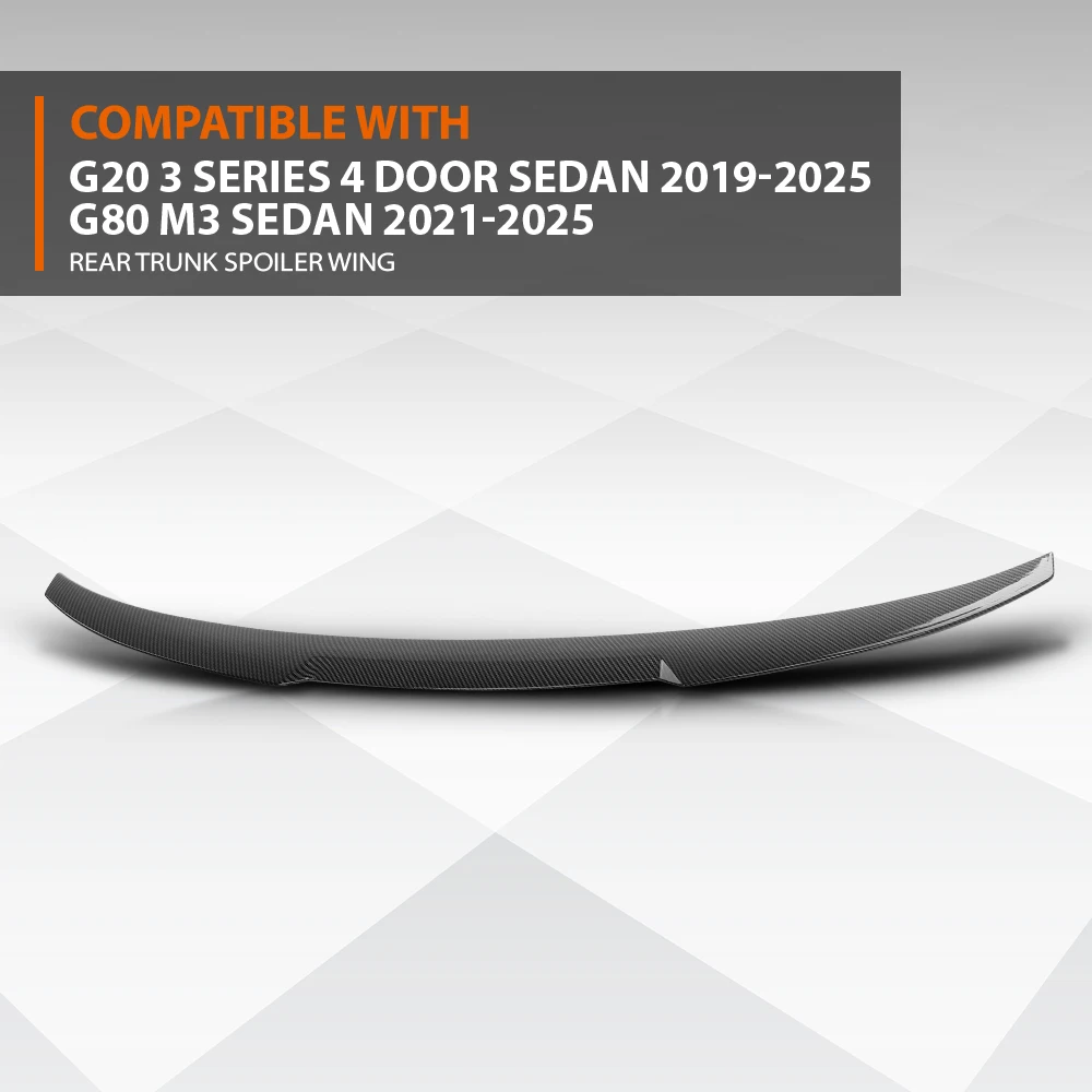 

Задний спойлер из углеродного волокна Crossdesign, крыло багажника, подходит для Bmw G20 3 серии 330I G80 M3 M4, стильный клей, простая установка 2019-2025 гг.