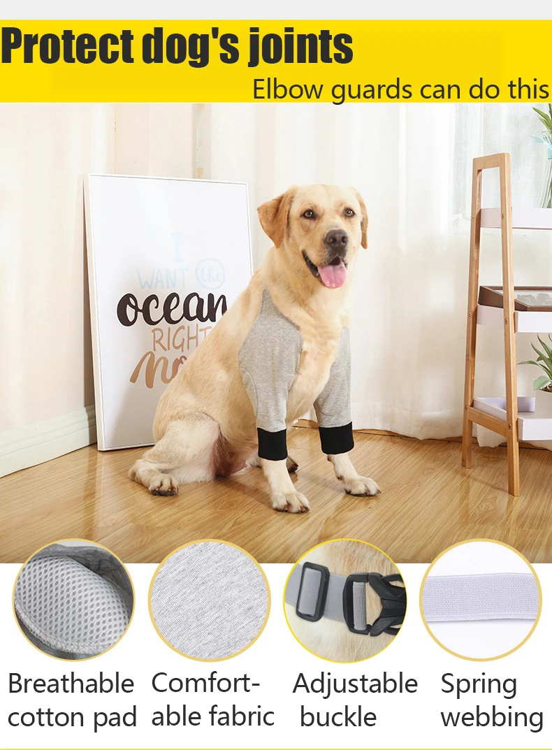 New Pets Knee Pads Dog Elbow Protection Clothes Golden Retriever Labrador Front Leg Joint Protector Keep Away From Dirt And Dust