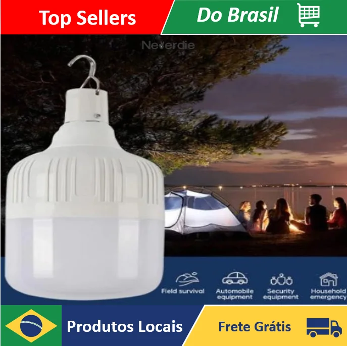 Lâmpada LED USB Recarregável 50W Portátil Para Acampamento Decoração Da Casa - Neverdie Store