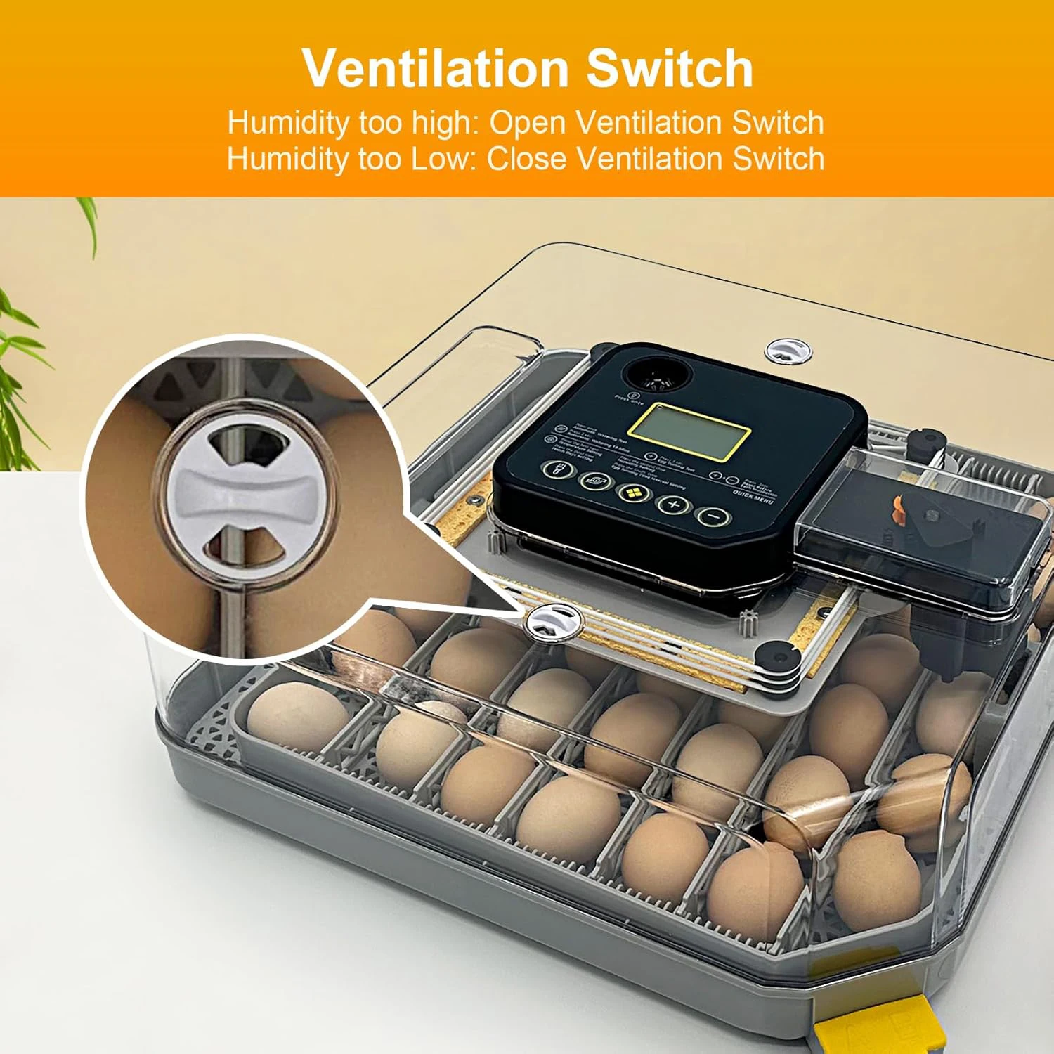 HOWOOlUA 48 Egg Incubator with Auto Temp & Humidity Control - Smart Digital Egg Hatcher Machine with Auto Egg Turner, LED Candle