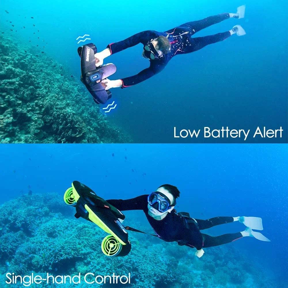 Skuter laut bawah air, skuter selam Scuba elektrik 4.47mph 75 menit, skuter laut tahan air 40M