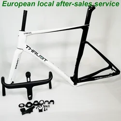 Thrust Full Carbon Road Frame Disc Brake Max 700*32C AERO Road Bicycle Frameset BSA Full Internal Cable With Handlebar DI2