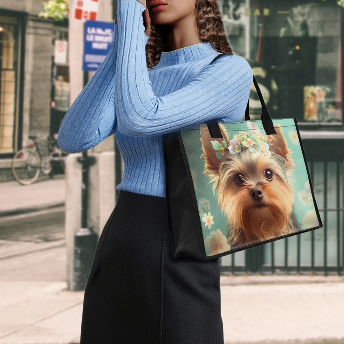 

Cute Yorkshire Terrier Print Handbag for Female College Girls Student Commuter Totes Wedding Casual Shoulder Bag Bolsa Feminina