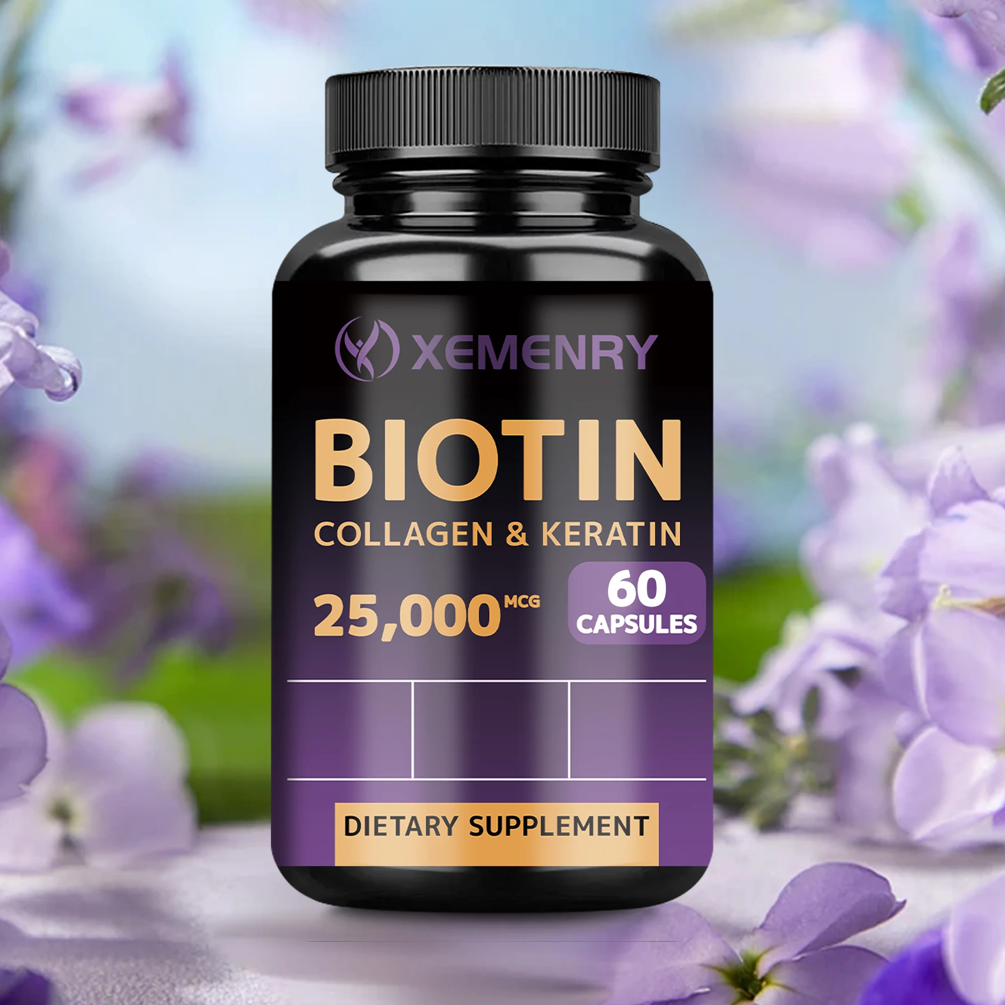 Biotin + Kollagen + Keratin-fördert das Haar wachstum, stärkt schwache Nägel, Anti-Aging, unterstützt Gelenke und Knochen-60 Kapseln