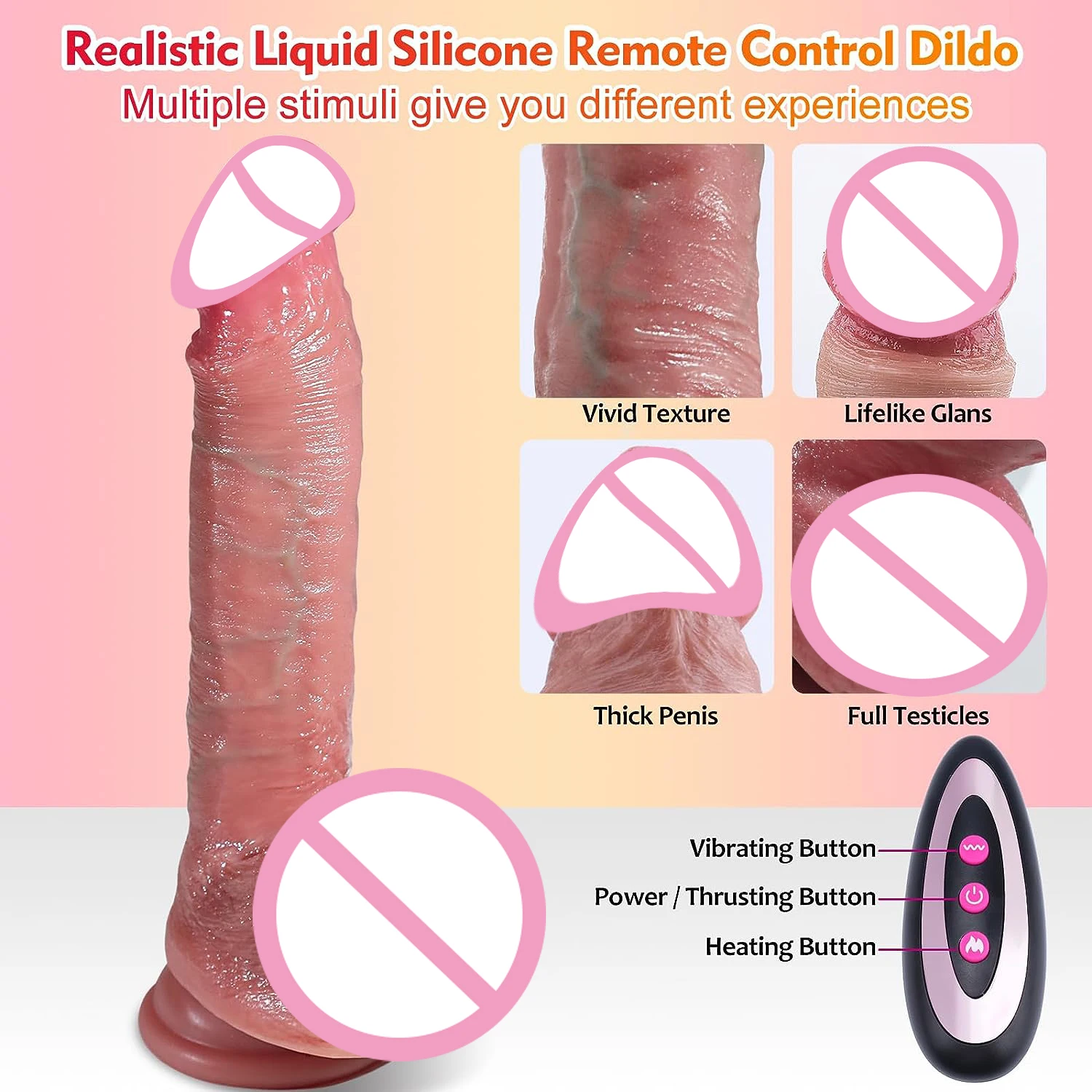 Thrusting Dildos Vibrator Telescopic Penis Remote Control Silicone Cock Massager Female Masturbator Adult Sex Toys For Women 18+