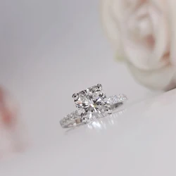IGI Certified 2CT CVD lab Grown Square Cushion Cut Diamond EF VS Cushion Ring Lab Grown Diamond Engagement Ring 14k White Gold