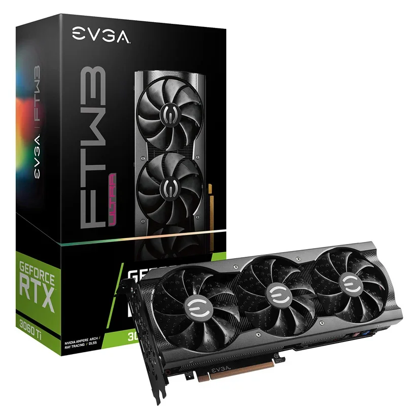 بطاقة رسومات EVGA GeForce RTX 3060 XC BLACK GAMING سعة 12 جيجابايت GDDR6 مستعملة