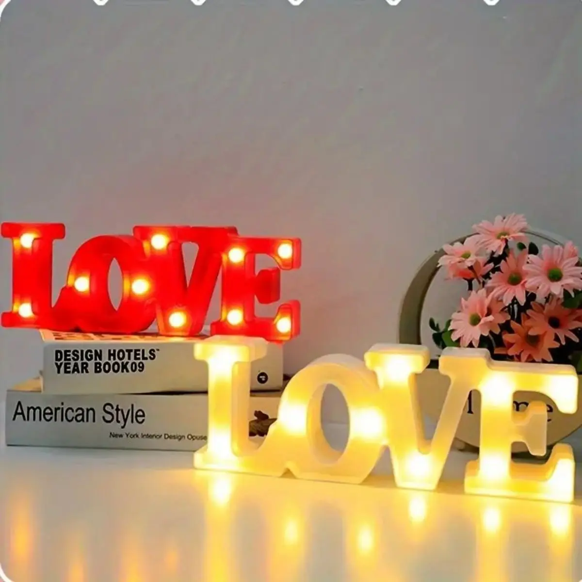 1pc LED Decorative Letter LOVE Wedding Birthday Decoration Light, Valentine\'s Day Festival Decoration Modeling Lamp