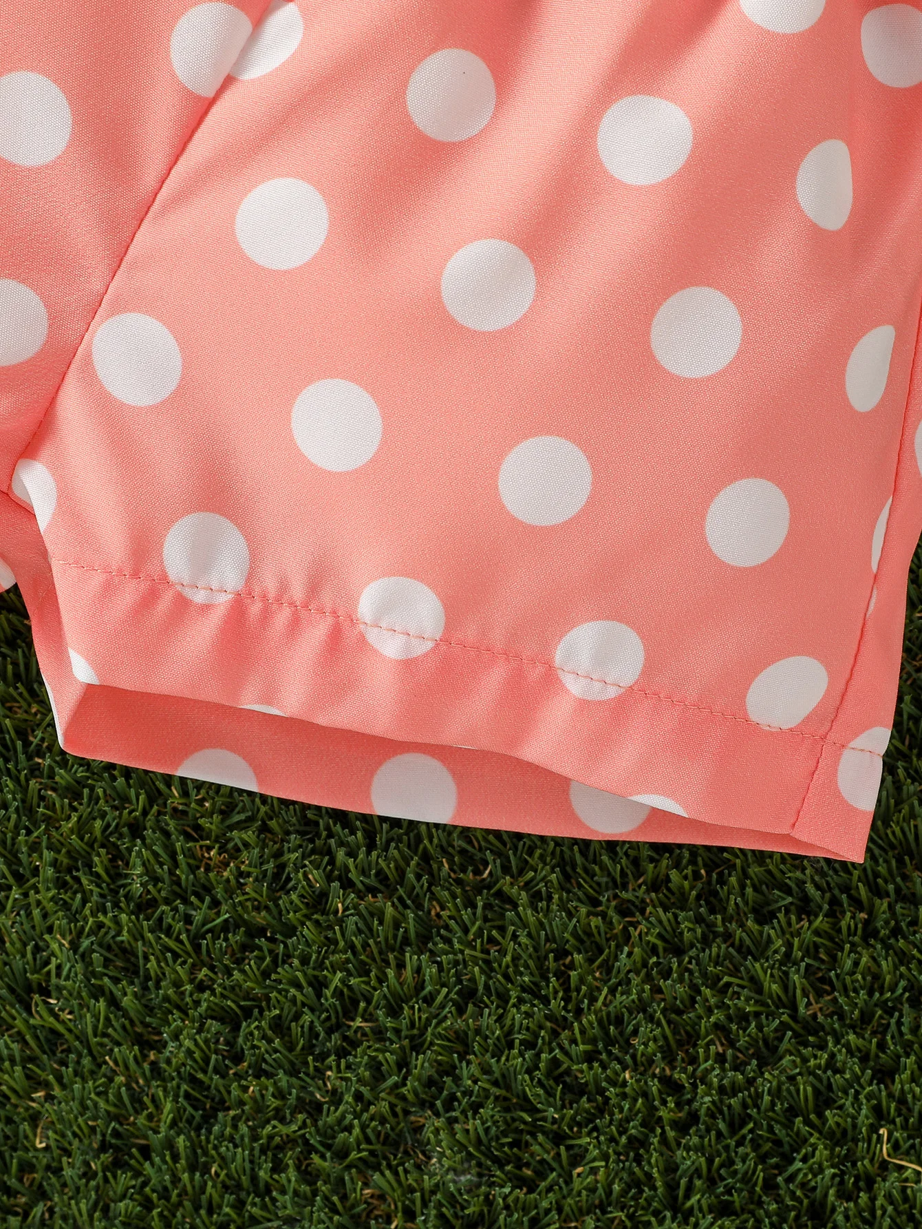 Baby Girls Summer 2Pcs T-shirt Printing Plants And Shorts With Polka dot Japan&Korean Daily Suit