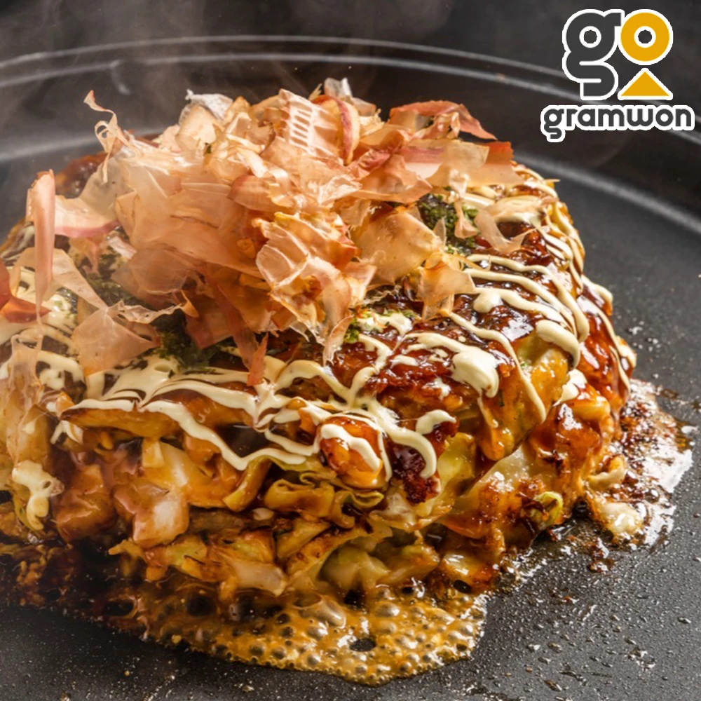 2 komplette Sätze von Meeres früchten Okonomiyaki (Katsu obushi + Teriyaki + Mayonnaise) Osaka-Stil