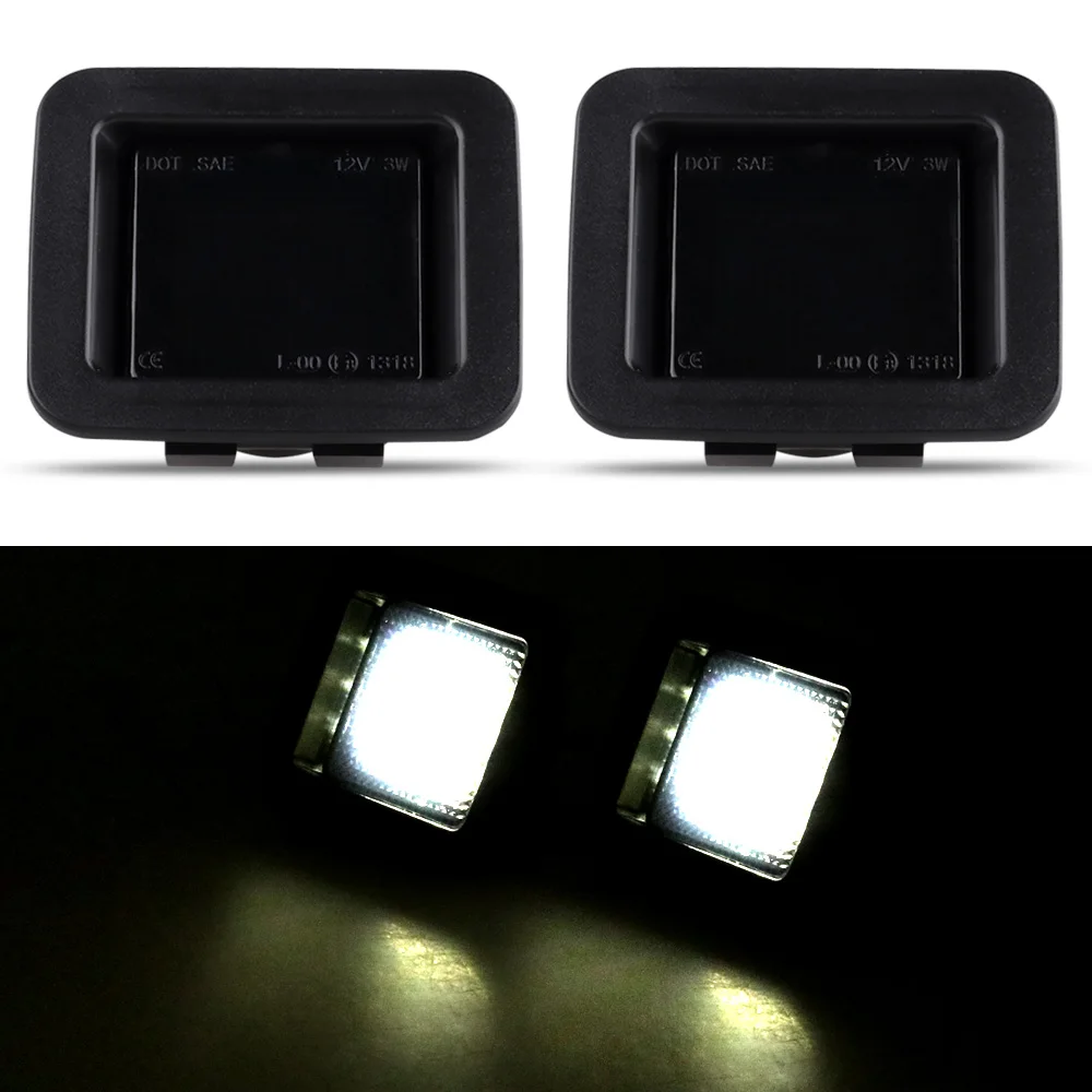 Car Accessories,2PCS High-Quality LED License Plate Lights for Ford - Available in Black and White Casings,F150