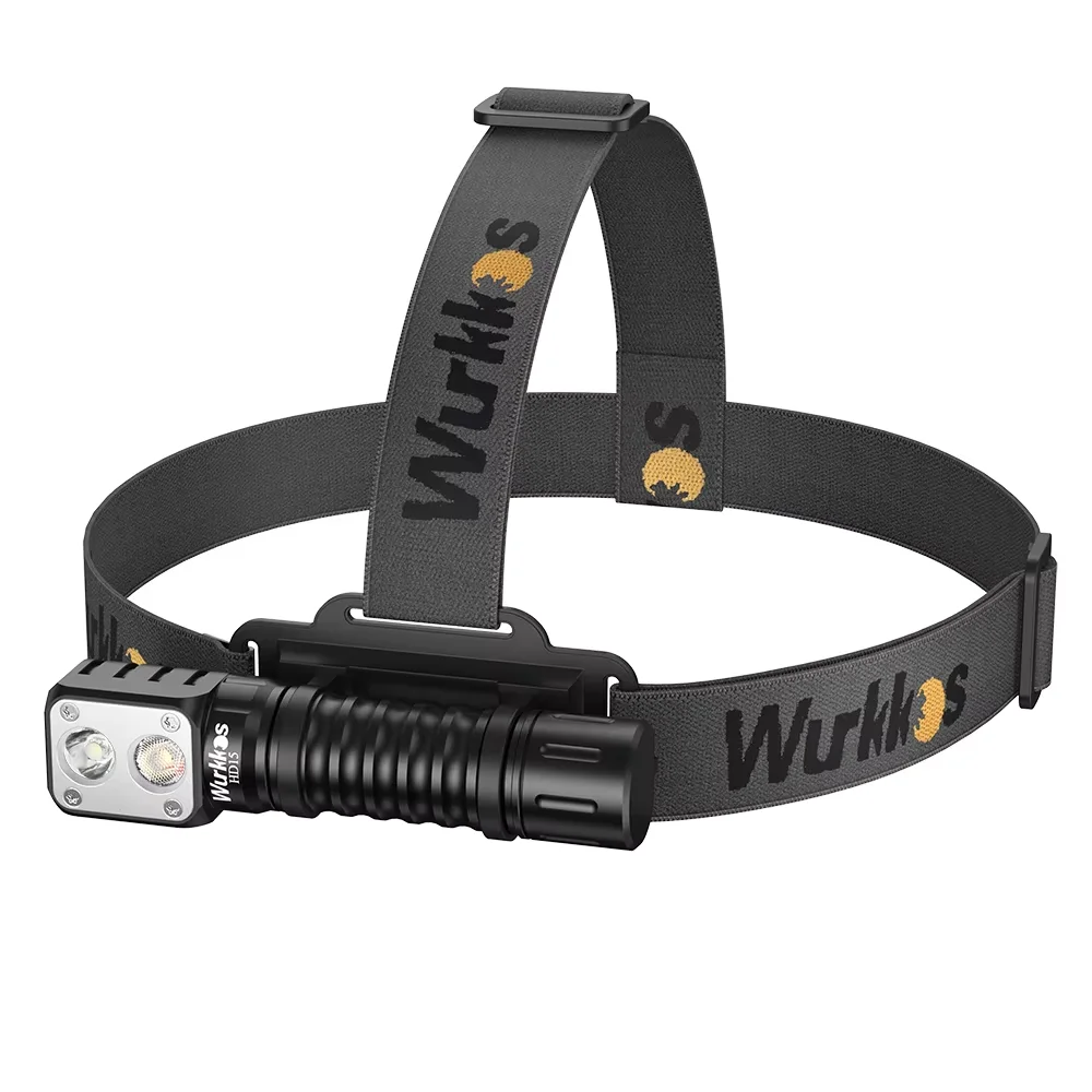 Wurkkos-HD15 Lampada frontale 2A ricaricabile 18650 2000lm Doppio LED LH351D SST20 Carica inversa USB IP68 Torcia angolare impermeabile