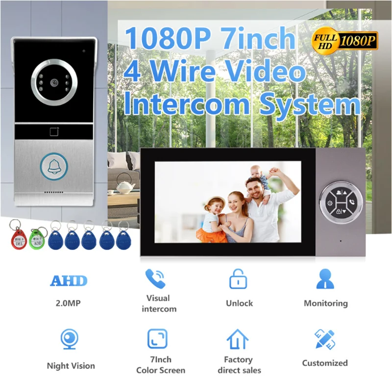 

7-Inch High-Definition Video Intercom System Supports Mobile Detection/Swipe Card Unlocking/Real-Time Monitoring Intercom