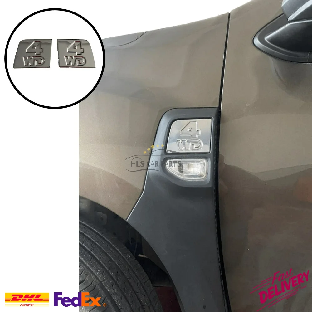 4WD Badge Dacia Duster Fender Emblem Sticker Stainless Steel 2 Pieces 4 Wheel Drive 2018 Beyond Model Fast Delivery