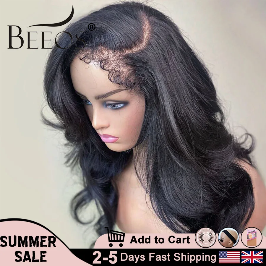 

BEEOS Curly Baby Hair 13X6 HD Lace Frontal Wig Body Wave 13x4 HD Lace Front Human Hair Wigs For Women Pre plucked Remy Skinlike