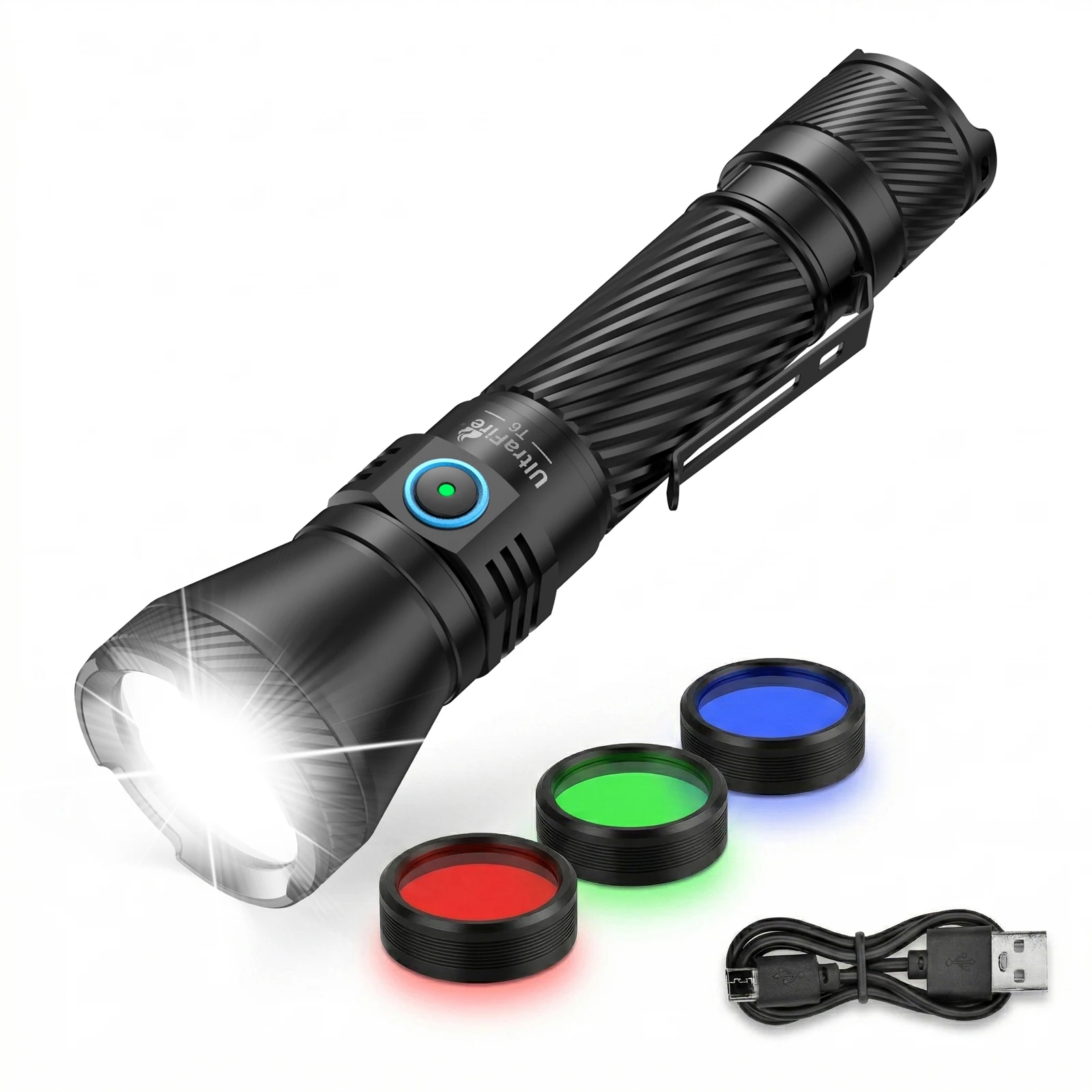 ultrafire-t6-lampe-torche-tactique-chasse-1800-lumens-longue-portee-550-metres-avec-filtres-rouge-vert-bleu-21700-usb-c-ip68
