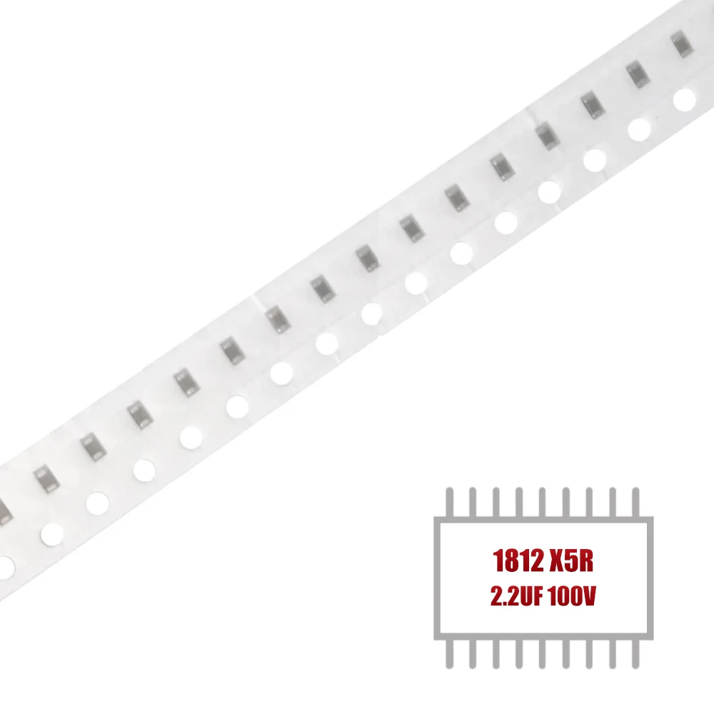 

MY GROUP 100PCS 1812 X5R SMD 100V 2.2uF MLCC Ceramic Capacitor in Stock