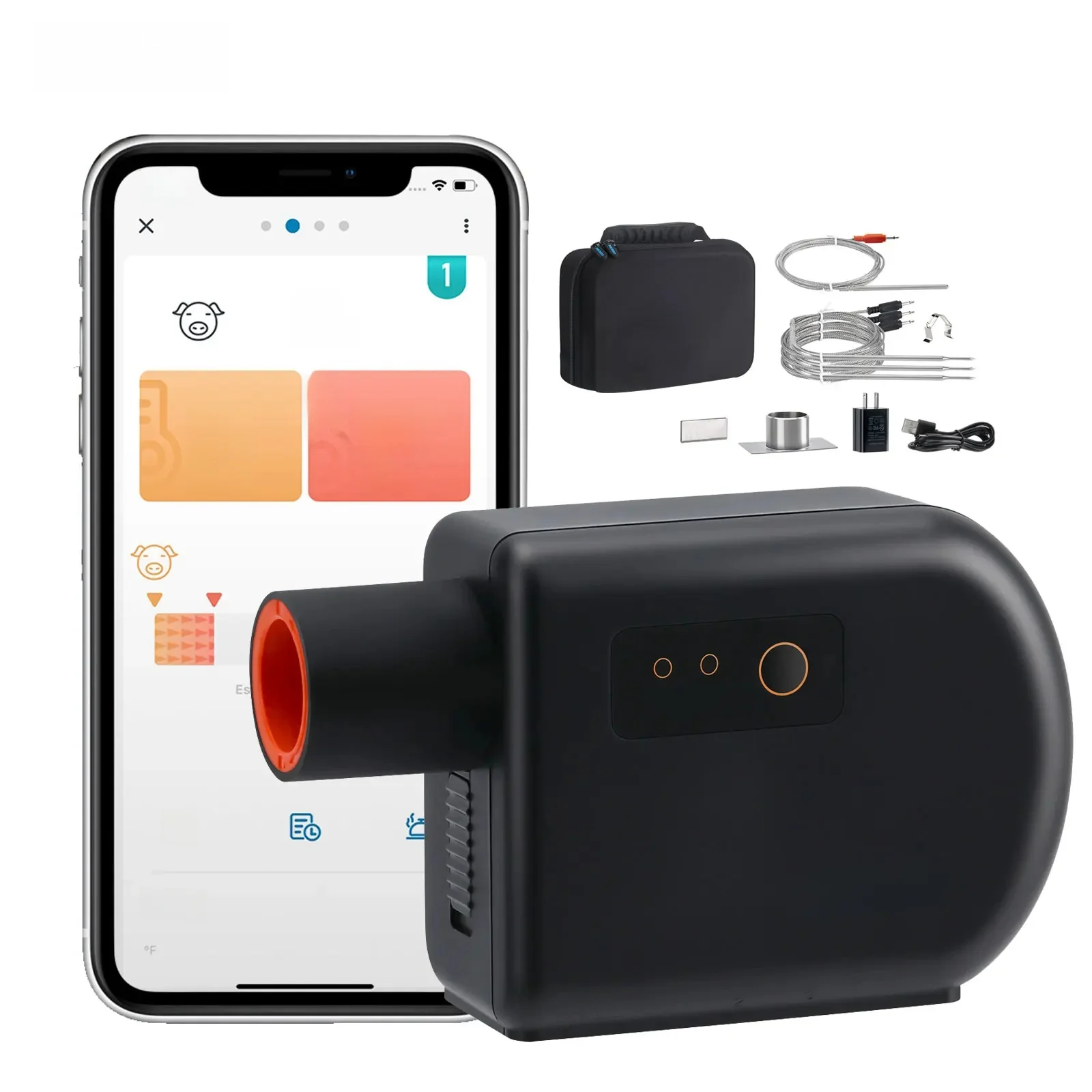 INKBIRD Oventemperatuurregelaar WiFi Bluetooth Automatische Roker voor Groot Groen Ei, Kamado Joe, Primo, Vision Grill, Akorn Kamado - afbeelding 2