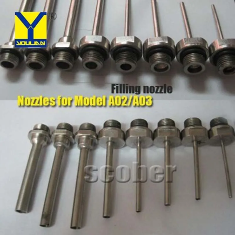 3/4/6/8/10/12mm Filling Nozzle Parts Of  A03 Or A02 Manual Filling Machine Accessories Filling Head