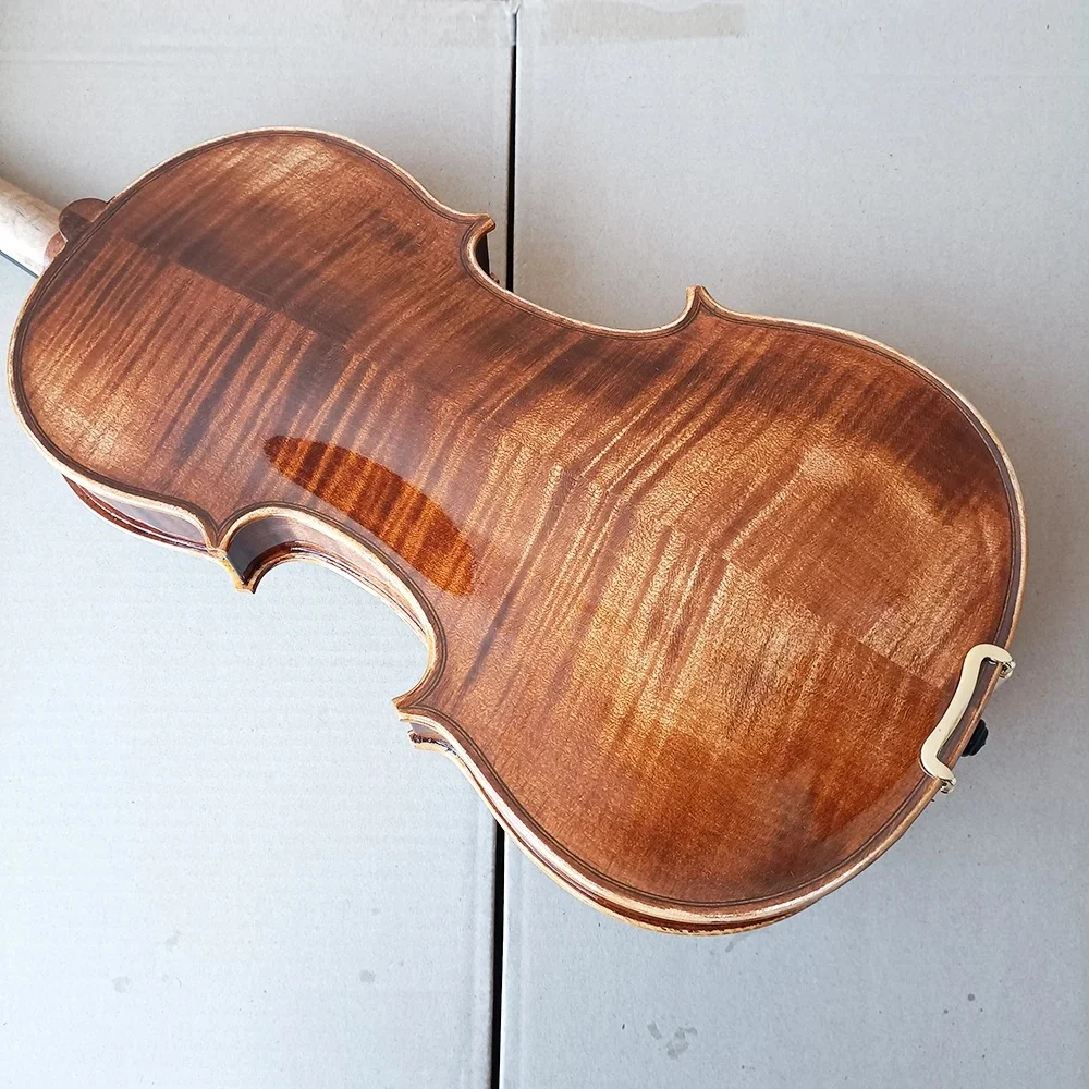 Ręcznie Robiony Skrzypce Stradivarius z Naturalnego Klonu o Wzorze Tygrysiego Oka, Rozmiar 4/4, Zestaw Skrzypiec dla Początkujących i Profesjonalnych Muzyków z Futerałem — 2