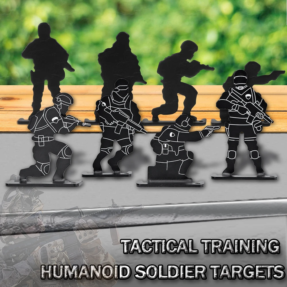 

Солдатские мишени для стрельбы, 4 шт., тренировочная мишень для стрельбы из нержавеющей стали, самоклеящиеся мишени для использования в помещении, для тренировки пеллельного оружия