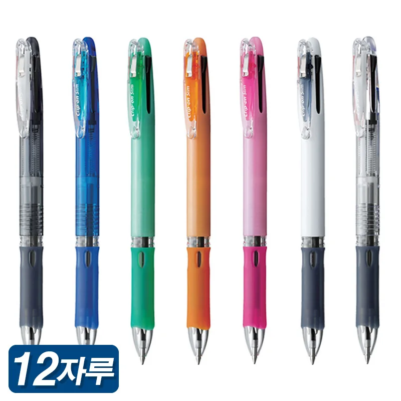 Zebra Clip-on Slim 3C Multi Pen 1 Ta 12 Sit B3A5 0.7mm Knock Ball Pen ZEBRA Clip-on slim 3 color type knock style 12ea